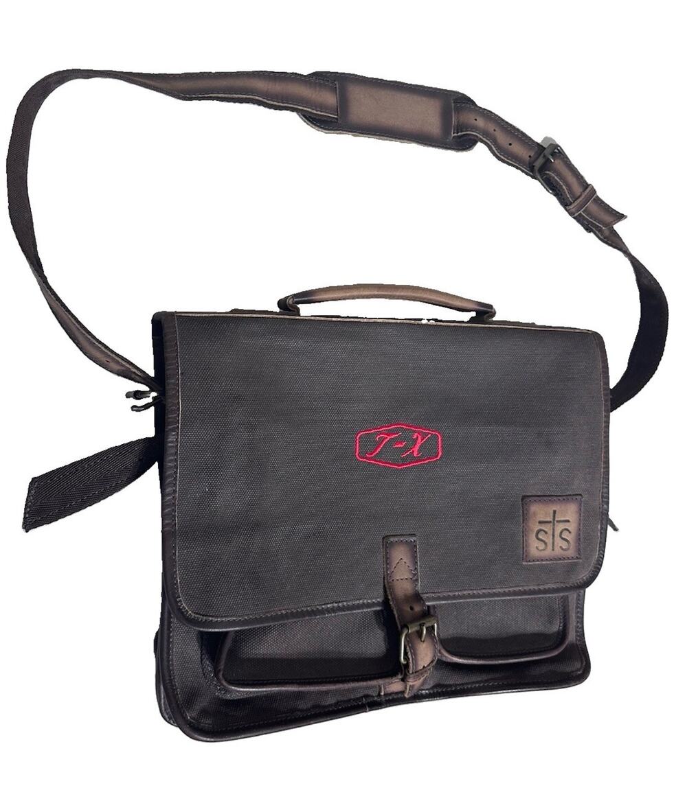 STS Ranchwear Men’s Foreman Messenger Brown Canvas Bag Laptop Bag Rustic Western